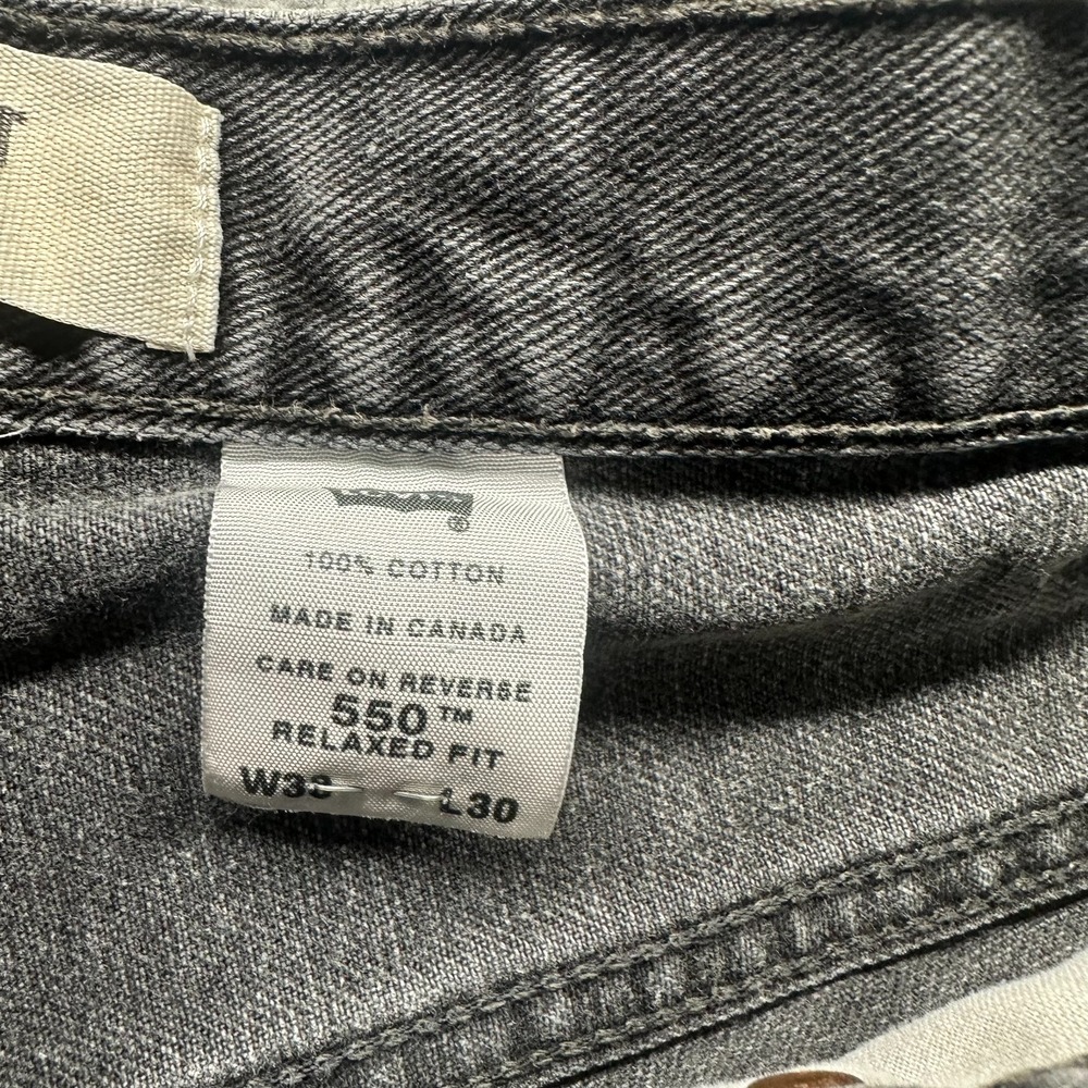 Vintage Levi's 550 Jeans Mens 37x27 Black Cotton Denim Straight Workwear Relaxed - Picture 5 of 12